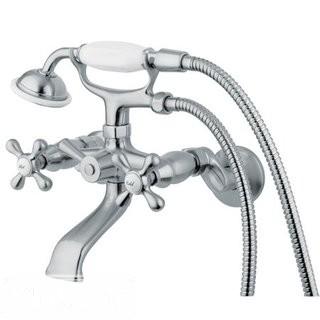 Kingston Brass Victorian Double Handle Wall Mount Tub Mount Clawfoot Tub Faucet (KBBB1493)