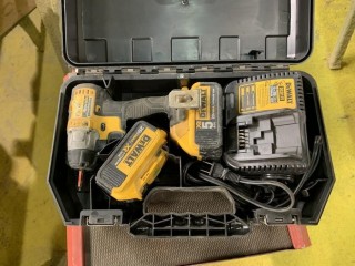 Dewalt 20V Cordless Drill C/w Charger And (2) Batteries