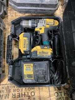 Dewalt 20V 1/2in Cordless Drill C/w Charger And (2) Batteries