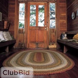 Homespice Decor Cotton Braided Pumpkin Pie Area Rug Oval 3'x5' (HSD2749_22030977)