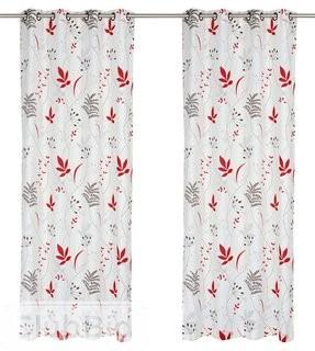 LJ Home Blossom Nature/Floral Semi-Sheer Grommet Panel Pair Blossom Brown (FPN1304_9923446)