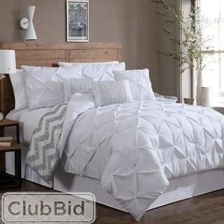 House of Hampton Germain 7 Piece Reversible Comforter Set King - White(HOHN43901639766818000857)