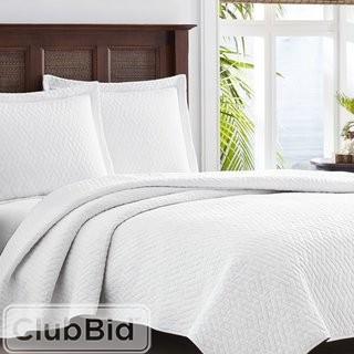 Tommy Bahama Bedding Chevron Reversible Coverlet Set - Queen - White(TBB16551458002914580036)