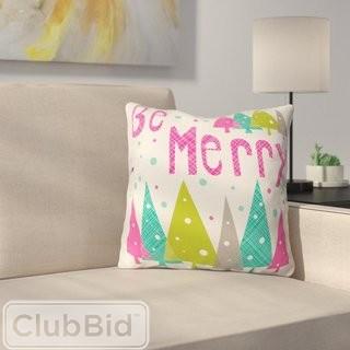 East Urban Home Be Merry Throw Pillow (EHME8974_19873886)