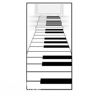 The Holiday Aisle Piano Keyboard White/Black Area Rug (THDA5716)