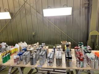 Qty of Aerosol Paint, Oils, Fluids