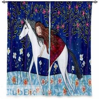 DiaNoche Designs Graphic Print and Text Room Darkening Rod Pocket Curtain Panels (DNOC2375_18369730)