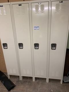 Bank of 4 Full Size Lockers