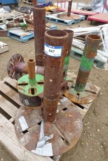 Quantity of (6) Metal  Pipe Base Stands 