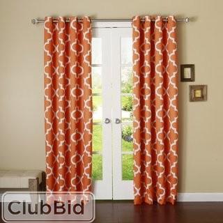 Red Barrel Studio Columbard Print Geometric Semi-Sheer Grommet Single Curtain Panel - Grey(RDBL4759_21300947_21300954)