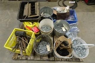 Quantity of Assorted Nuts, Bolts, Washers and Flagging Tape