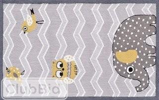 The Conestoga Trading Co. Gray/Purple Elephant and Bird Area Rug 2'8" x 4'8"(CNTC4525)