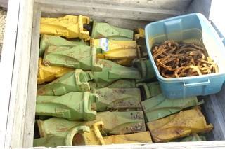 Box of Approximately (42 + / -) Excavator Teeth, #57SYL, With Clamps (unused)