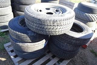 Quantity of (7) Tires 215/75R17.5, 31x10.50R15 with Rim, 225/75R16, 275/70R18 with Rim, (2) 215/75R17.5 With Rim, 7.00-15 with Rim