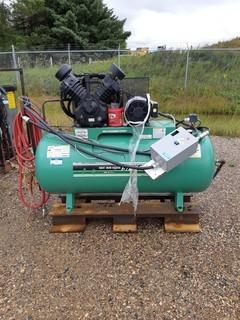Speedaire 5Z402B 120 Gallon Air Compressor C/w 3-Phase, Base, Air Hose, Wiring Cable And Box. SN L918201300006