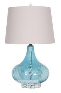 Highland Dunes Borchardt Glass 24 Table Lamp - Blue(HLDS1233)