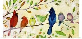 Great Big Canvas 'A Flock of Many Colors' by Jennifer Lommers Painting Print on Canvas 30" x 15" (GBCN4031_16782063)