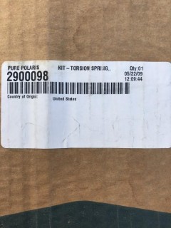 Polaris Torsion Spring Kit P/N 2900098