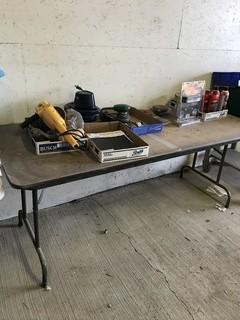 Table of Car Buffer and Cleaning Supplies