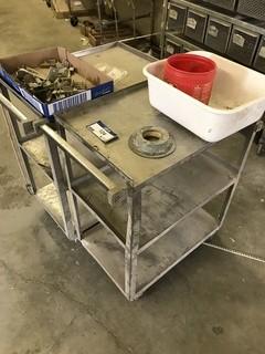 Set of Rolling Stainless Carts (2)