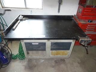 Work Bench c/w wood clamp vice