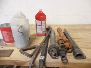 Contents of Top Shelf, Geared Wheel Nut Wrench's and 1" Impact Sockets c/w pull bar
