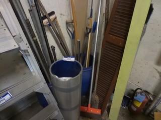 Quantity of Pipe, Shovels and Roll of Aluminium Sheeting 3' 
