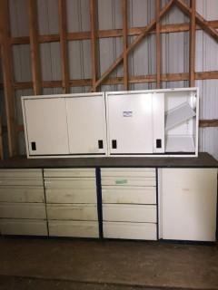 Work Bench with Drawers and Cabinets(4)