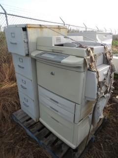 HP Photocopier/ Printer C/W Filing Cabinet