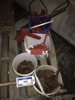 Quantity of Four Buckets including Rigging Items, Steel Slings