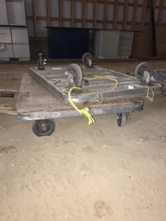 Two Wood Rolling Carts