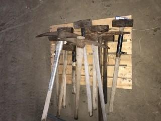 (9) Pallet of Assorted Sledges and (3) Picks