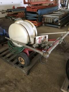 25 Gallon Tank with Sprayer on Trailer (new 12v pump)