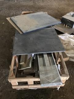 Contents of Crate, 60" Shelving Unit and Dry Rack Blanks (2)