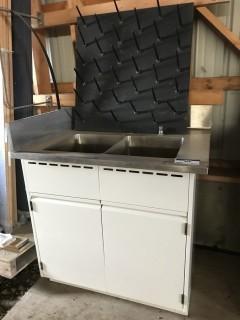 Stainless Sink and Cabinet with Dry Rack