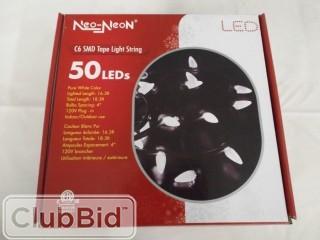 Qty of (4) Neo-Neon C6 SMD Tape Light String 16.3' Pure White 50 LED Lights 
