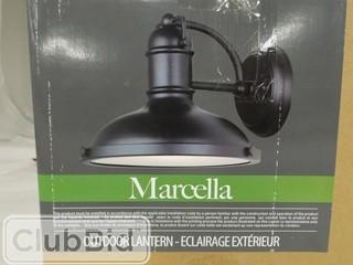 Marcella Metal Shade w/ Glass Diffuser 60W Black Outdoor Lantern 
