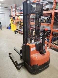 2017 Raymond SWE120 Electric Walk Behind Forklift c/w 3-stage mast, 48" Forks, Charger sn 6515682