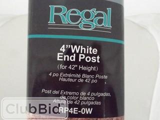 Regal 4" White End Post for 42" Height 
