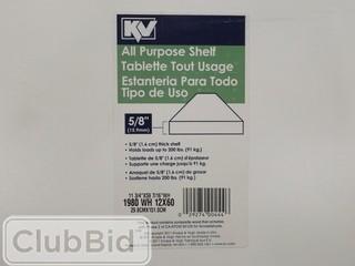 3 All Purpose Shelves 11 3/4" x 59 7/16" in White 
