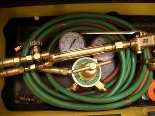 Tool Box C/w Oxy/Acetylene Torch Set, Hoses And Gauges