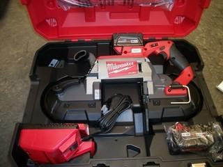 Milwaukee Cordless Metal Band Saw C/w (2) Batteries, Charger