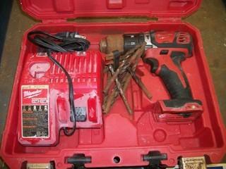 Milwaukee Cordless Drill C/w Charger And Drill Bits *Note: No Battery*