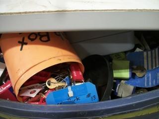 Qty Of Padlocks And Keys C/w Bucket Harness