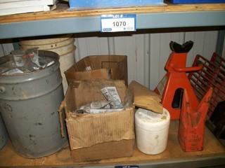 Qty Of Pails And Crosby Clips C/w Jack Stand And Hitch Inserts