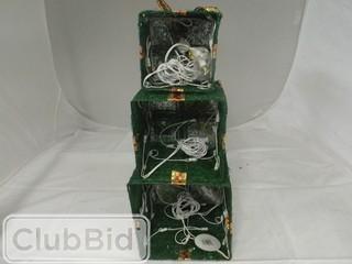 National Tree Company 3 Light Up Christmas Present Decoration in Green 
