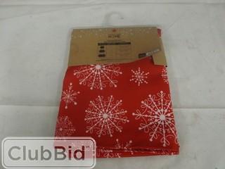 Lot of Assorted Christmas Wrapping Paper, Table Cloths, Foil Garland & Utensil Holders 
