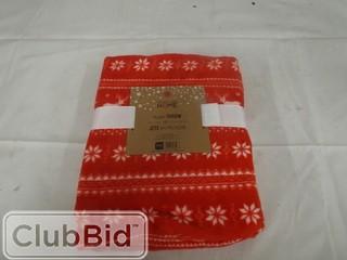 Colour Your Home Christmas Themed Plush Throw Blanket 50" x 60" Bright Red 
