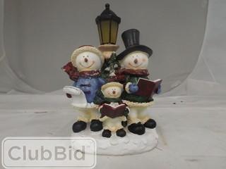 LED Lighted Snowman Family Figurine 6" x 9" 
