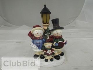 LED Lighted Snowman Family Figurine 6" x 9" 
